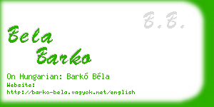 bela barko business card